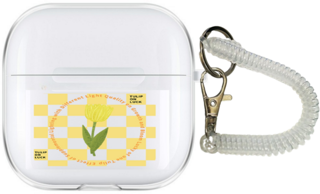 키키야 체크 앤 패턴 컬렉션 에어팟케이스, 1개, 튤립 플라워 체크 에어팟케이스, 3세대