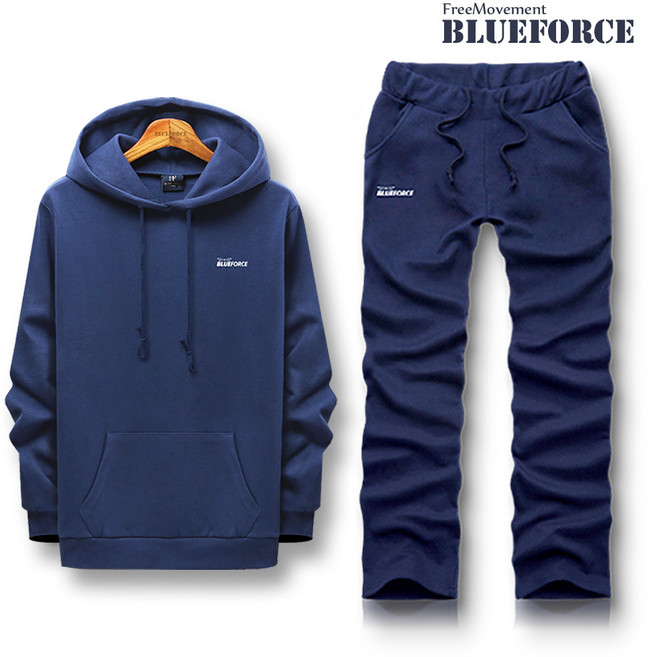 블루포스 트렙 후드티 트레이닝 세트 무지 남자 운동복 빅사이즈 남성 트레이닝복