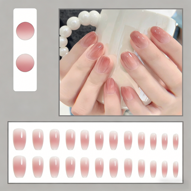 FAINAL SENSE 착용형 인조네일 고급스러운 착용형 인조네일 네일팁 가죽 네일, 1개, 윤기 흐르는 곱고 아름다운 느낌