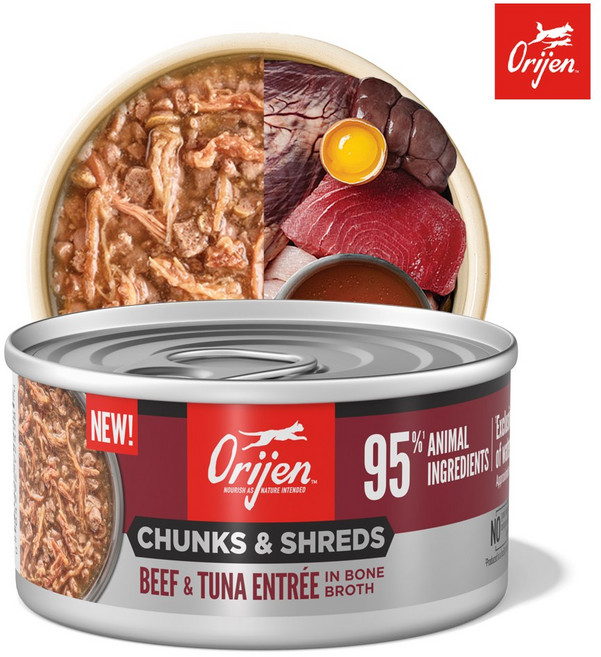 오리젠 고양이 주식캔 비프&튜나 orijen 캣 습식사료, 85g, 1개, 소+참치