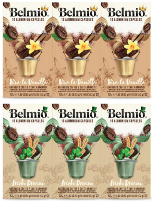 벨미오 캡슐커피 플레이버 60개입 - 바닐라 아이리쉬드림, 5.2g, 10개입, 6박스