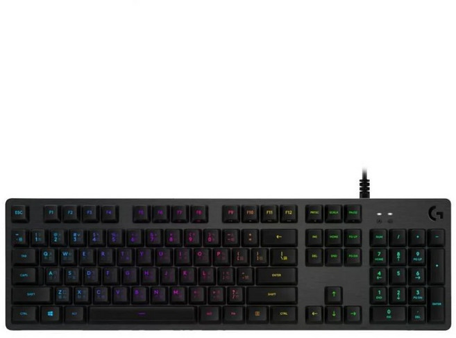 Logitech G 羅技 G512 CARBON RGB 機械遊戲鍵盤 GX LINEAR 紅軸 1680萬色RGB, 黑色