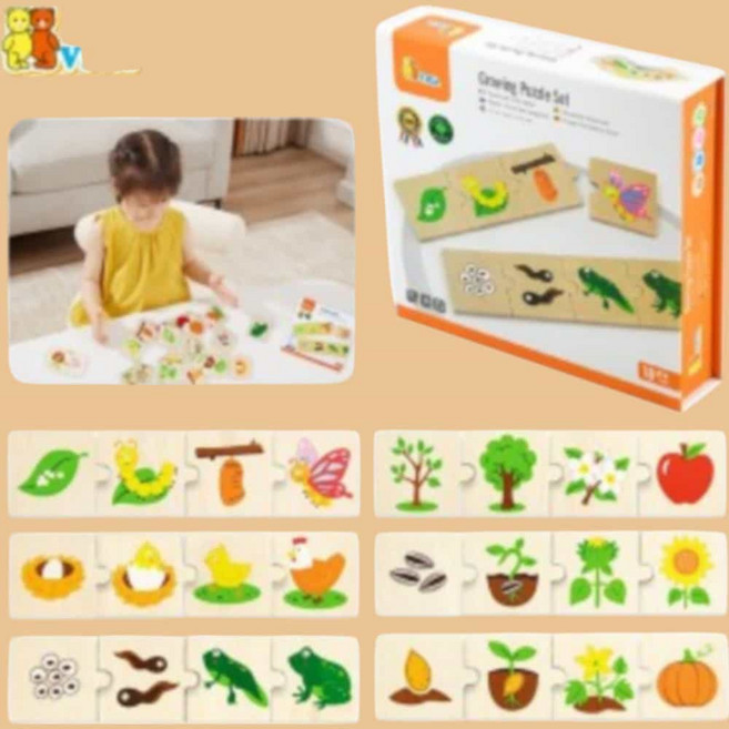 [VIGA 비가] 성장퍼즐 24P 성장과정놀이 원목 퍼즐, 1개