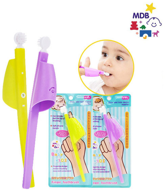 MDB 유아 아기 핑거칫솔, 1개, MDB 핑거칫솔-그린, 1개입