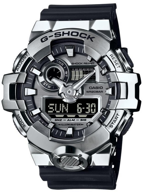 [Casio] 카시오 G-SHOCK G-STEEL GM700-1A 실버 블랙 아날로그 디지털 쿼츠 레진 남성 시계