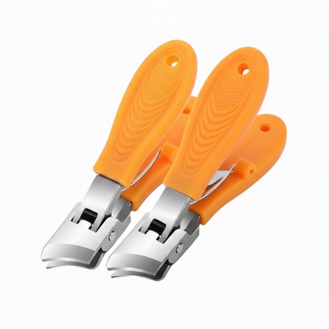 사선 손톱깎이 내성발톱 발톱깎이 세트, 2개, 오렌지