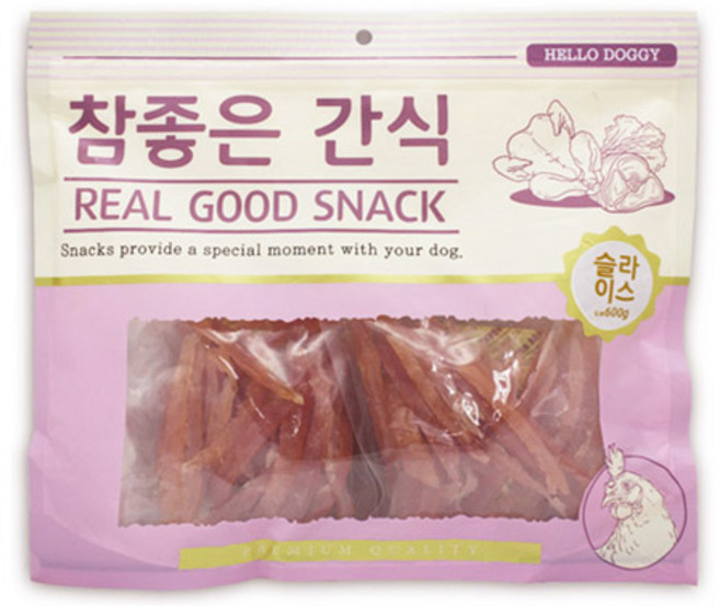 참좋은 슬라이스 600g 강아지 애견 간식 대용량, 2개
