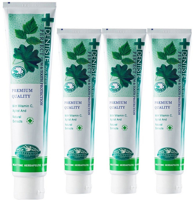 덴티스테 플러스 화이트 치약, 200g, 4개