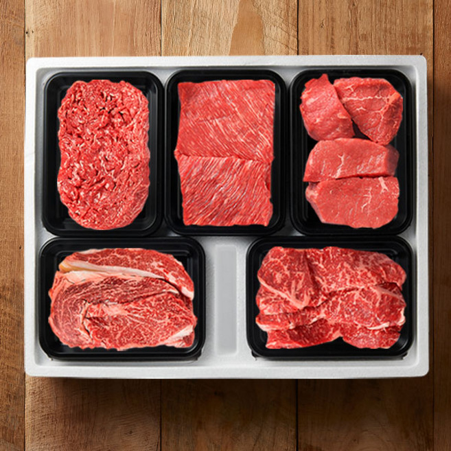 [횡성한우명가]일품 구이혼합 12호 (등심/채끝/불고기/국거리/장조림) / 1.34kg, 1개