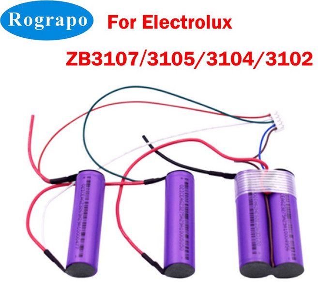 플러그가 달린 로봇 진공 청소기용 리튬 이온 배터리 팩 Electrolux ZB3102 ZB3104 ZB3105 ZB3106AK ZB3107 144V 3400mAh 2600mAh, 2800mAh, 1)2800mAh, 1개