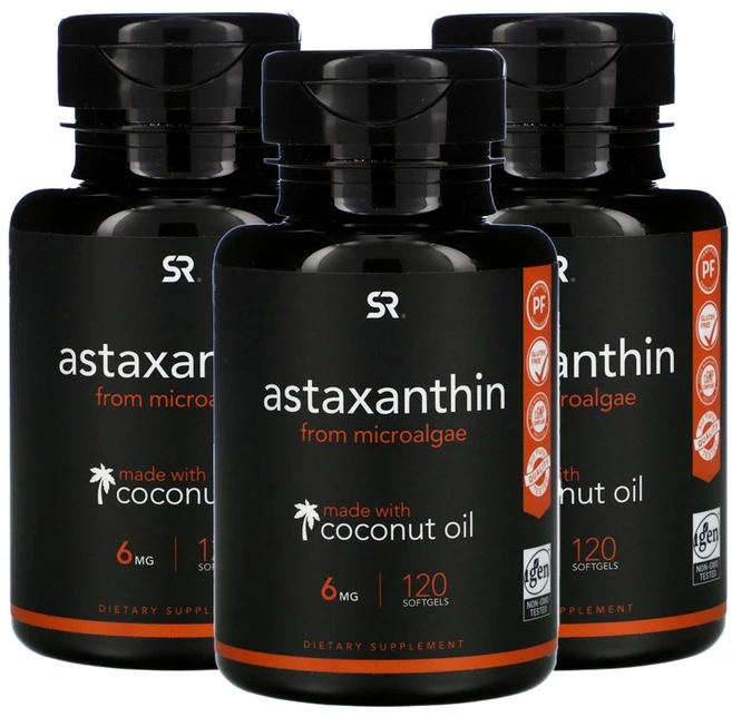 스포츠리서치 아스타크산틴 6mg 소프트젤, 120정, 3개 - 쿠팡