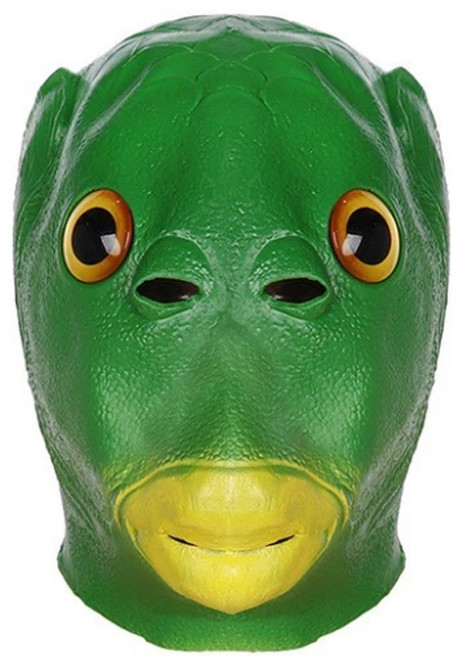 코스프레 외계인 물고기 가면 할로윈 코스튬 마스크, 1개, 그린