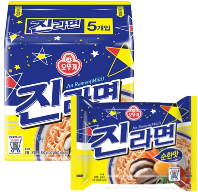 오뚜기 진라면 순한맛 120g, 5개