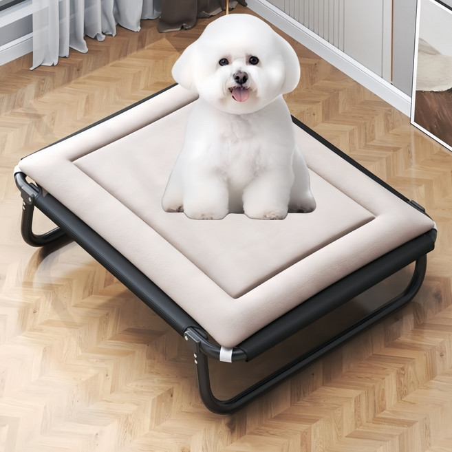 애견쿠션방석 사계절 공용 반려견해먹 접이식 고양이해먹+분리 세탁 가능 면 패드, 50*50*13cm