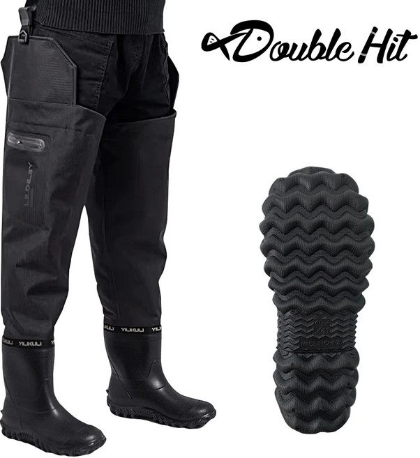 더블히트 논슬립 허벅지장화, 280, 블랙