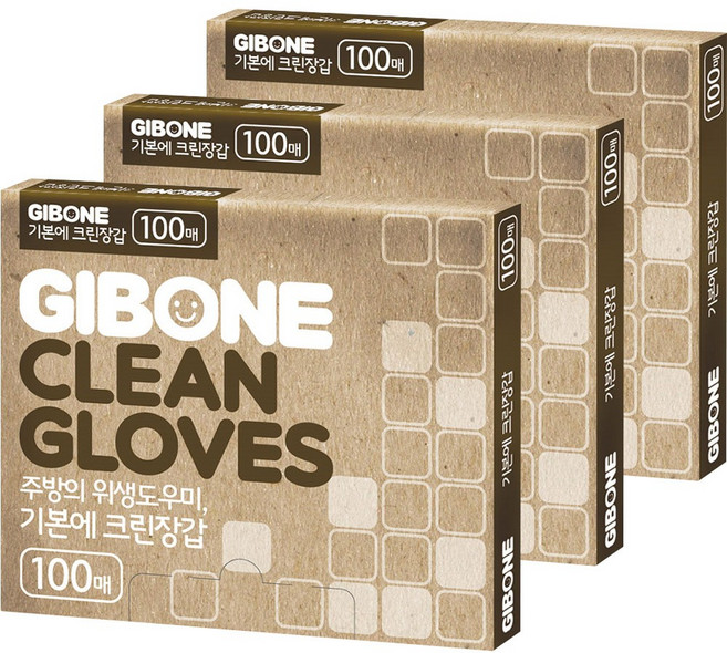 기본에 크린장갑, 100개입, 3개