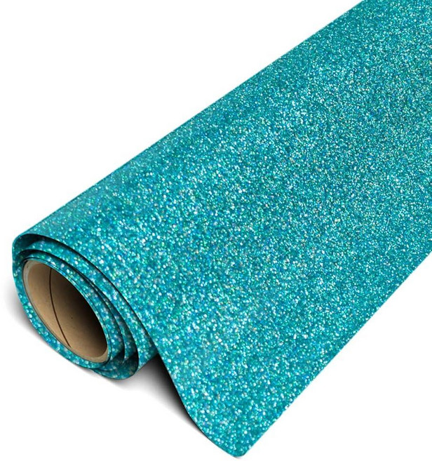 Siser GLITTER 글리터 HTV 30.5cm x 91.4cm 롤 (머메이드 블루) 다림질 열 전달 비닐