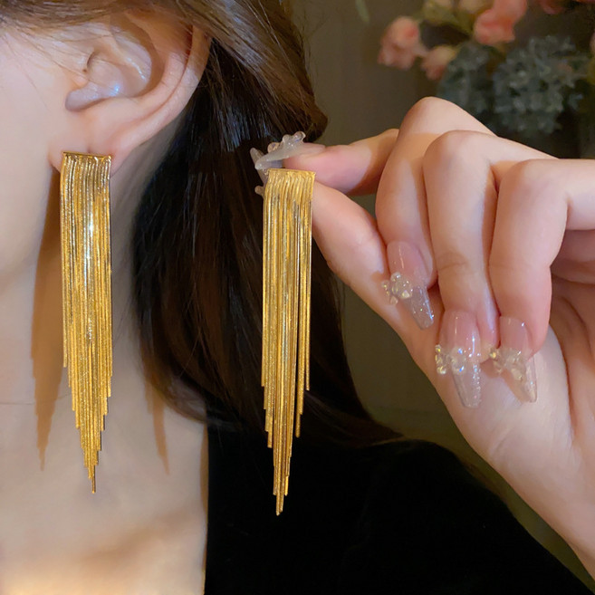 hyunblossom 현블러썸 아우라 드롭 귀걸이 수술 화려한 롱 무대 대회 드레스 무대 아이돌