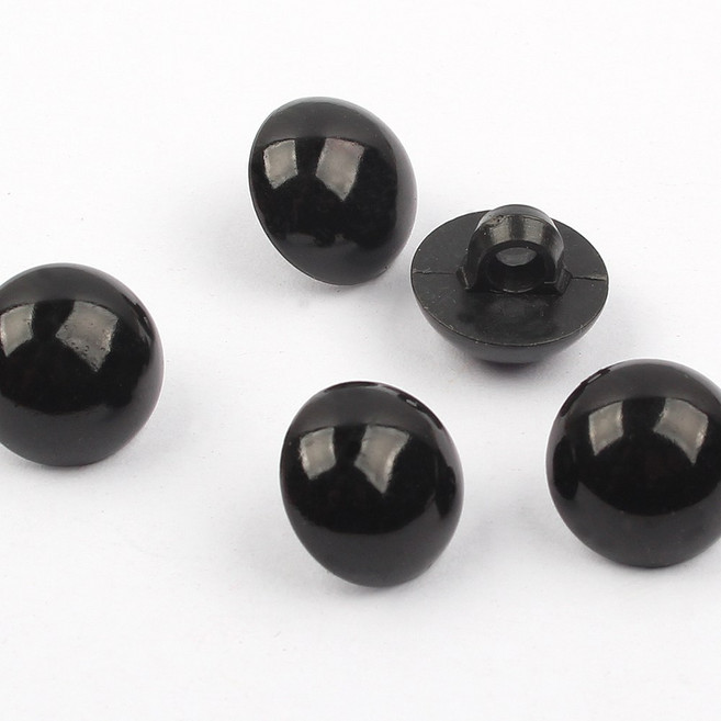 콩단추 하프단추 반콩 눈알 13mm 20개, 블랙