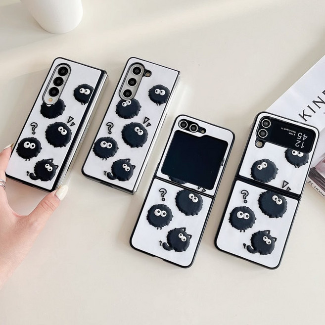 Mamor 갤럭시 Z플립 Z폴드 6 5 4 3 ZFLIP ZFOLD 지폴드 지플립 심플 블랙 화이트 폰 케이스 ZF3157