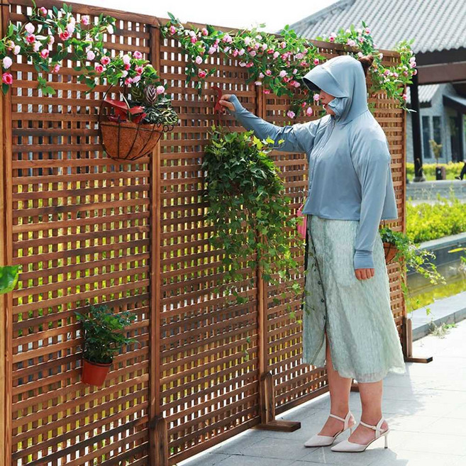 실외 파티션 가림막 가리개 방수 야외 펜스 이동식 담장 접이식 테라스 꽃스탠드 폭 가벽, 5. 브라운 100x180cm