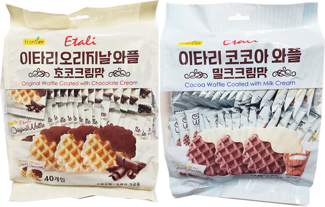 이타리 와플 초코크림맛_밀크크림맛, 1세트, 560g