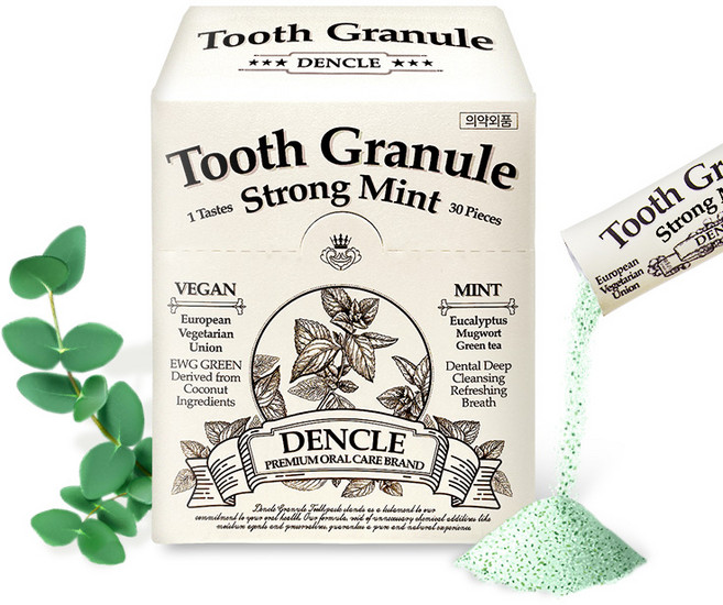 덴클 치약 여행용 입냄새 구취제거 무불소 비건 가루치약 스트롱 30스틱, 400mg, 30개