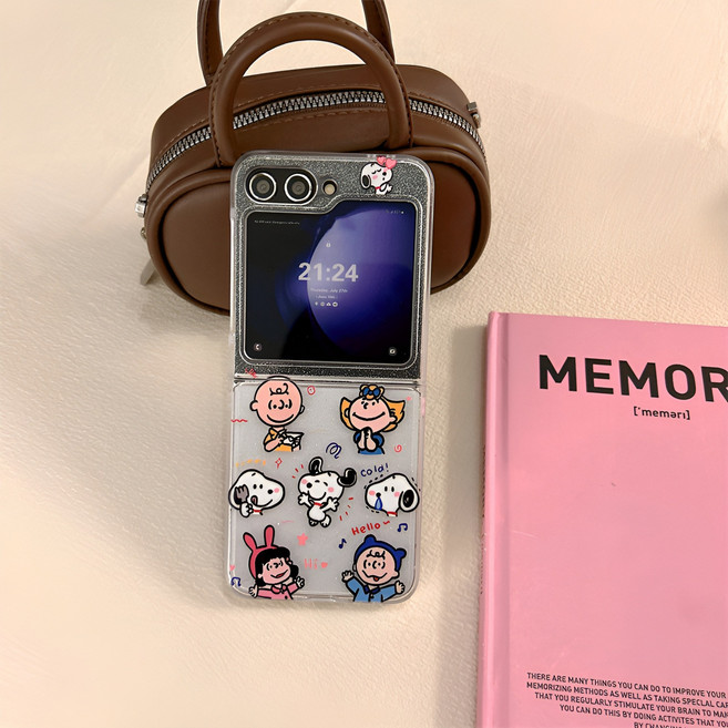 z플립5 케이스 z플립6 케이스 z플립7 케이스 캐릭터 스팽글 폴딩 젤리 핸드폰 케이스