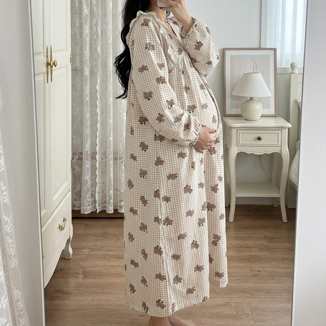 미야미 44 120 빅사이즈 만삭가능 임산부 롱원피스 임부복 추천 출산 선물 임신 임부