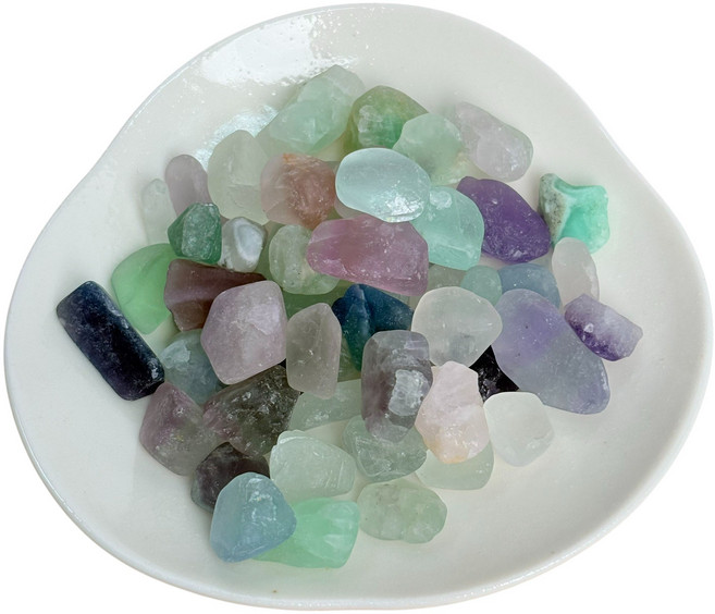 螢石碎石 100g 原石 水晶淨化 能量石 聚寶盆魚缸造景 開運 9-12mm, 螢石