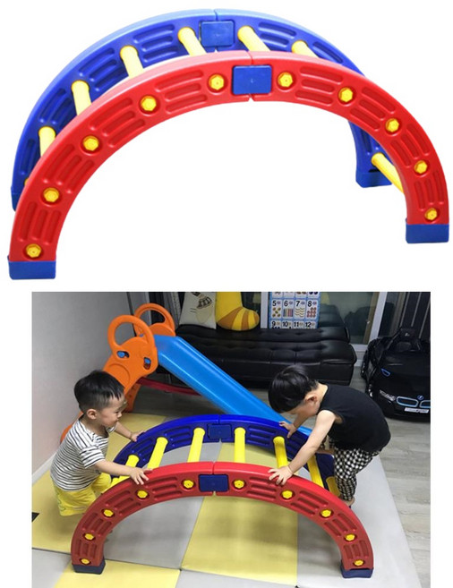 집콕 놀이터 흥미만점 2in1구름다리 3세아기 장난감 어린이 팬션 체력, 1개