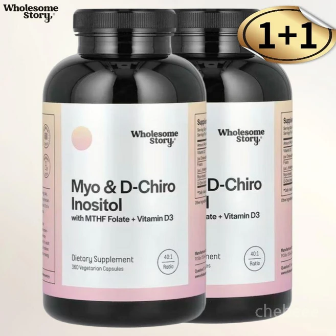 훌썸스토리 엽산 비타민D3 마이오 미오 카이로 이노시톨 360캡슐 2병, 360정 - 쿠팡