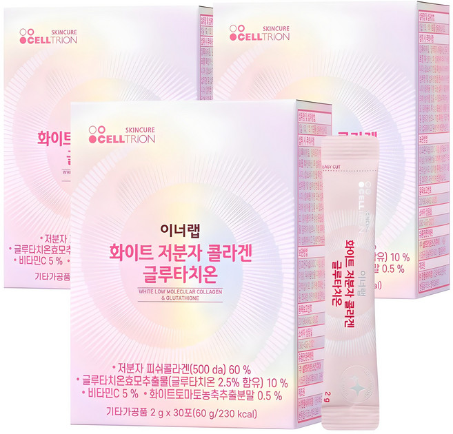 이너랩 화이트 저분자 콜라겐 글루타치온, 60g, 3개