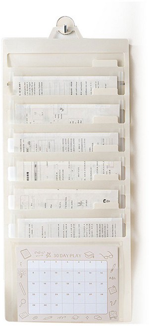 편한생활연구소 아코디언 6단 벽걸이 문서 파일 정리함, 화이트