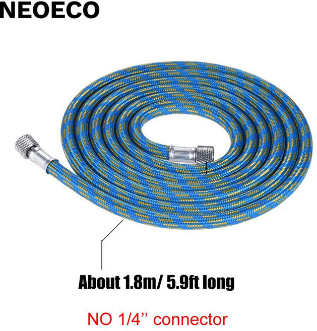 표준 8M 9FT 나일론 편조 에어브러시 호스 한쪽 끝에 맞춤 에어 브러시 DIY용 8인치, blue air hose 1, 1개