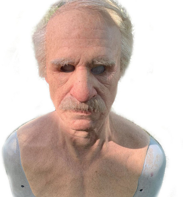 백발 할아버지 분장 얼굴 파티 소품 마스크 가면, B, 1개