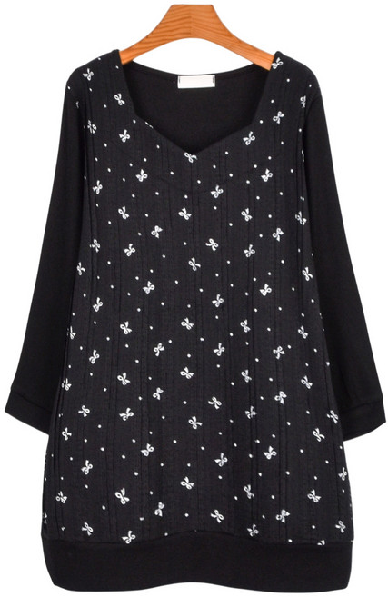 국내제작 마마걸 뽀또리본T 빅사이즈여성의류 큰사이즈 77~99 중년여성 엄마옷 50대티셔츠 빅사이즈반팔 루즈핏