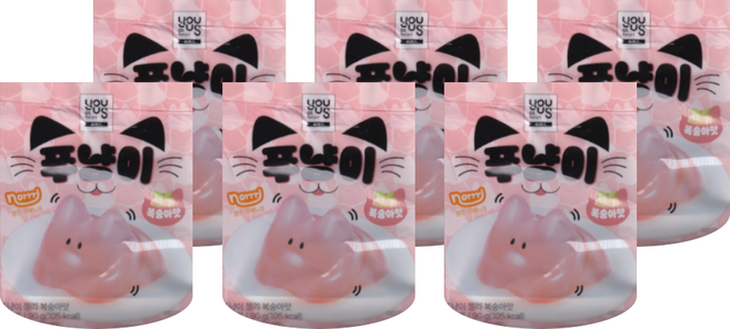 푸냥이 푸딩 젤리 복숭아맛 norrri, 6개, 90g