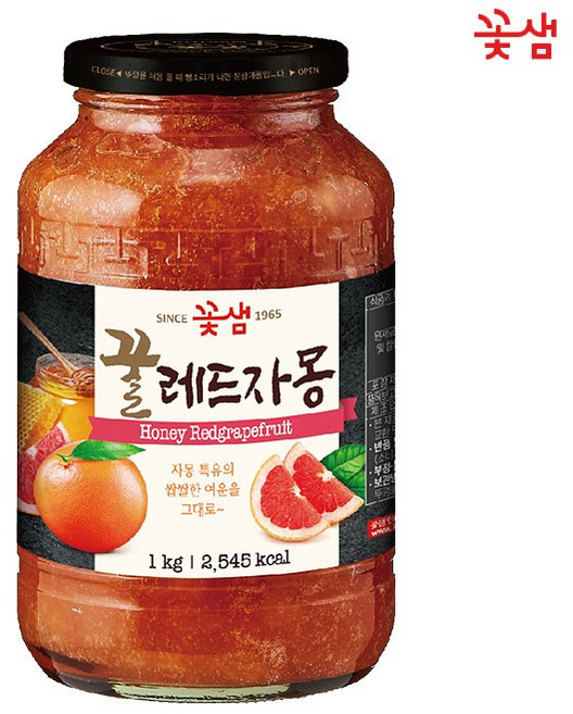 꽃샘 꿀 레드자몽, 1kg, 1개