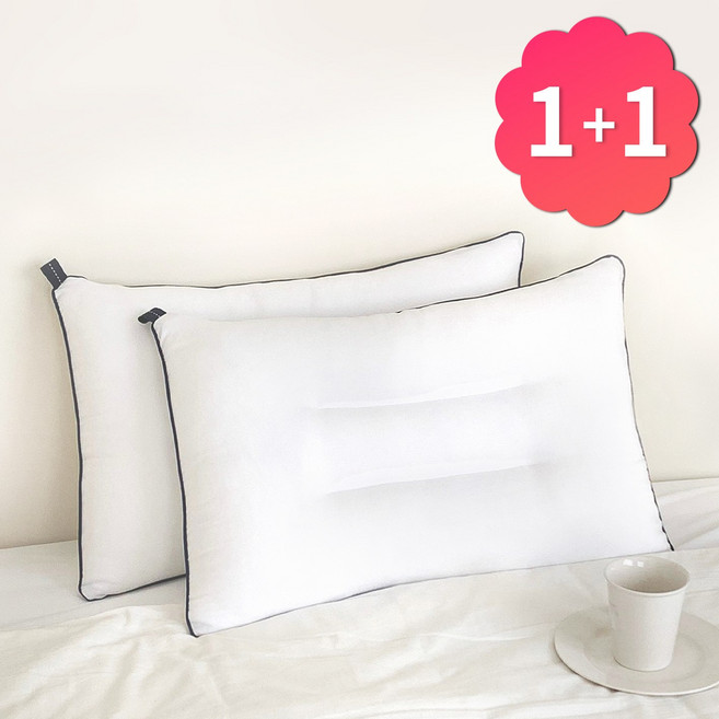 1+1 빨아쓰는 경추베개 일자목 목디스크 거북목 베개, 딥블루, 2개