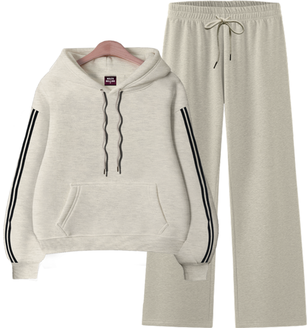 몰토벨리노 [ANSANGSA] 무지 여성 오버핏 트랙 후드 스웻 팬츠 상하세트