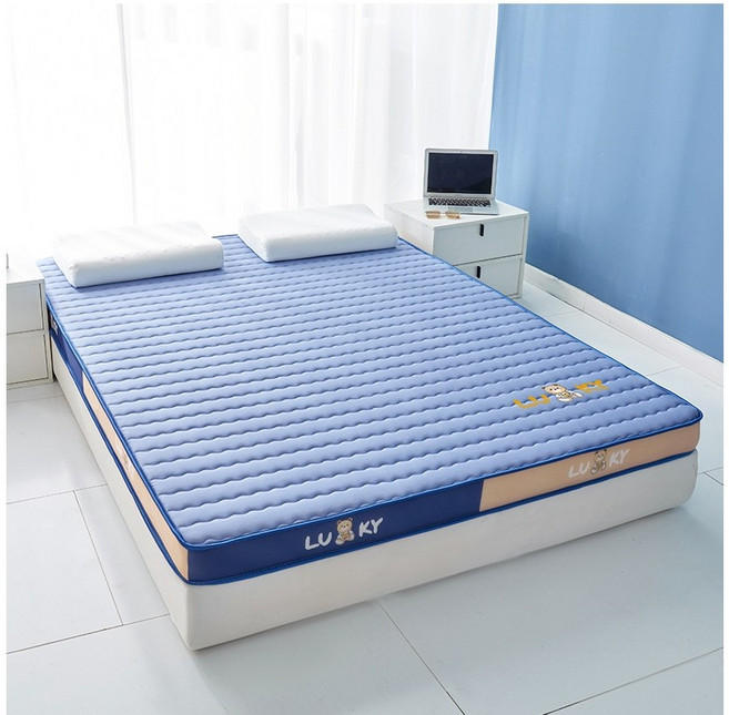 LUCKY 乳膠床墊 學生宿舍單人床墊 雙人加大床墊, LUCK小熊藍色-厚度10cm-拒絕塌陷,180*200cm雙人加大床, LUCK小熊藍色-厚度10cm-拒絕塌陷