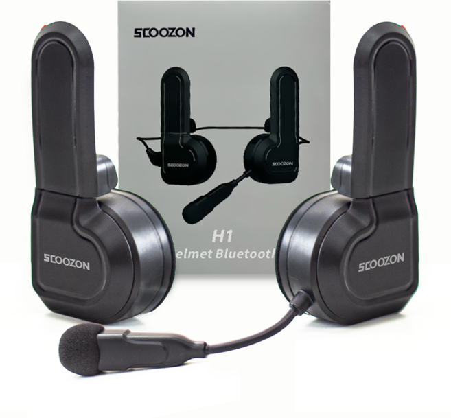 스쿠존 H1 H1S 헬멧 블루투스 이어폰 헤드셋 라이더 오토바이 반모헬멧 블루투스, H1(좌/우 듀얼)