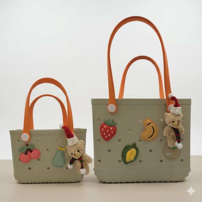 에이비씨홈 EVA 젤리 비치백 목욕 수영가방 [M사이즈 구매전 필독 : 사이즈매우큼], 라이트그레이