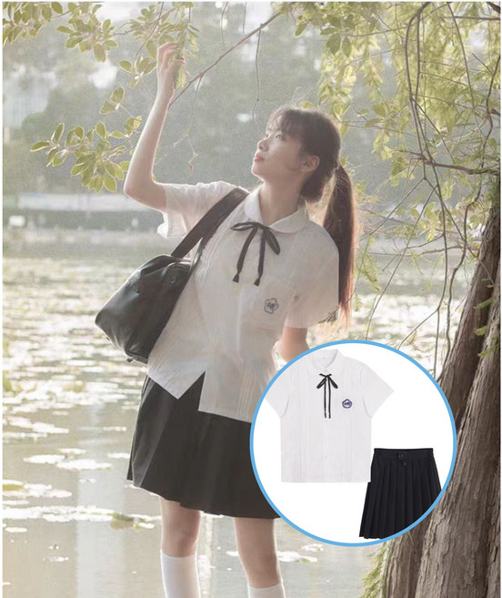 SaturdayWear 감성 대만 교복 세트(상의 치마 넥타이)