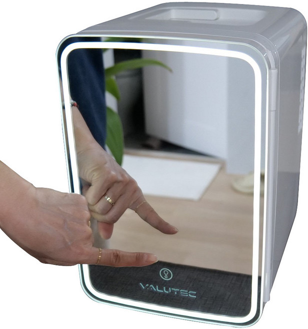 벨류텍 LED 조명장착 거울 10리터 화장품 냉장고 확실한 AS보장 VR-010L 차량용 화장품 냉장고, VR-010L거울