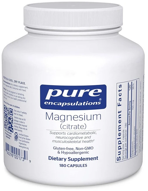 퓨어 캡슐레이션 마그네슘 시트레이트 Magnesium (citrate) 180캡슐, 180정, 1병 - 쿠팡