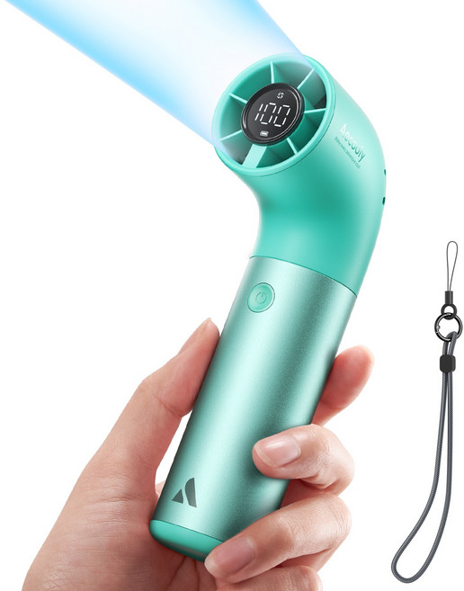 Aecooly 미니 무선 휴대용 선풍기 초강력 급속 냉각 대용량 손선풍기, 그린, Aero Ultra, 1개