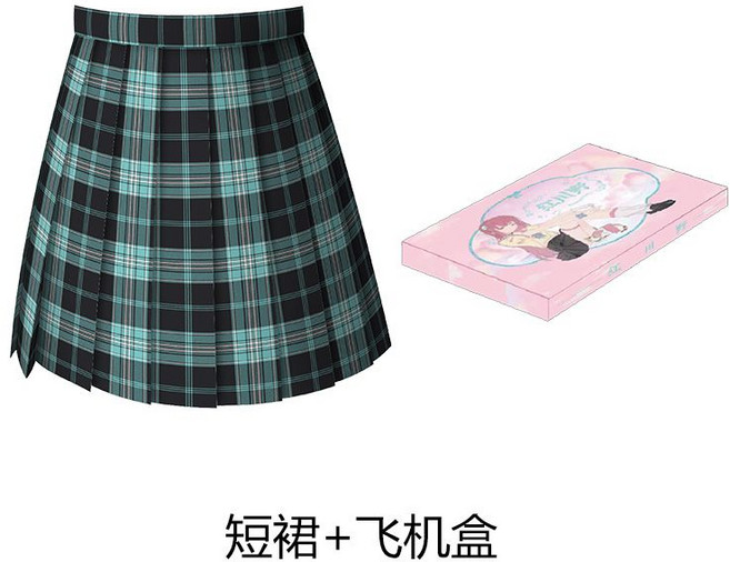 紅川野 格裙 學院風 百褶裙, 1個, 39cm單裙+（飛機盒）S 腰圍（62-66）