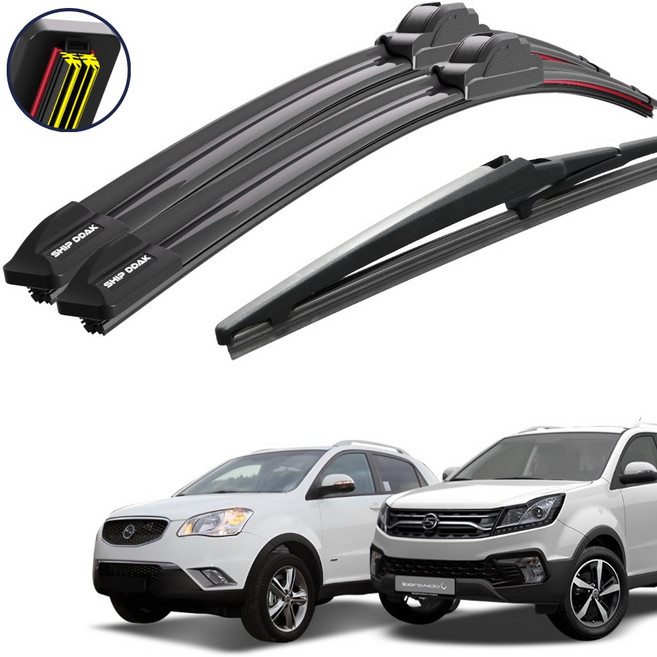 쉽딱 트리플 전면 후방 와이퍼 3P 세트, 코란도C(11~19)